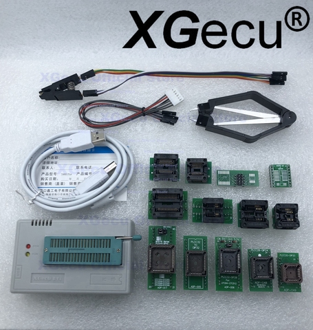 V10.33 XGecu TL866II Plus programmeur USB support15000 IC + 13 pièces adaptateur + SOP8 Testclip SPI NAND EPROM MCU PIC AVR remplacer TL866A ► Photo 1/6