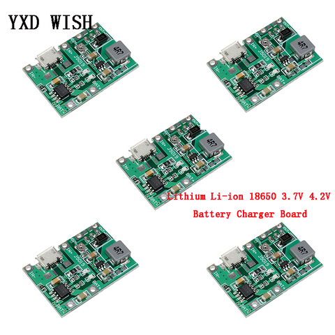 Carte de chargeur de batterie au Lithium Li-ion 18650 3.7/4.2V, 5 pièces, Module d'appoint DC-DC, Circuit intégré, chargeur de batterie au Lithium ► Photo 1/2