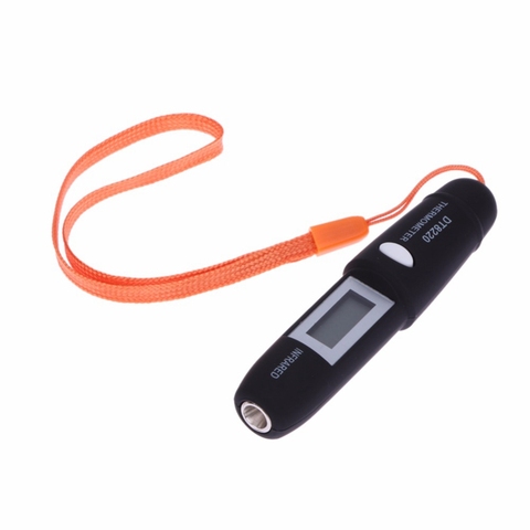 HHO – Mini thermomètre infrarouge sans Contact, stylo de mesure de température IR avec écran numérique LCD, DT8220 noir ► Photo 1/6