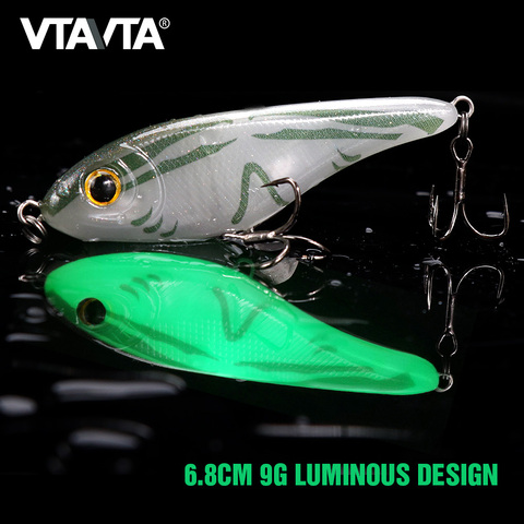 VTAVTA – leurre coulant lumineux vibrant de type Jerkbait, appât artificiel idéal pour la pêche au brochet, Crankbait, 6.8cm, 9g ► Photo 1/6