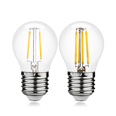 Ampoules LED rétro Edison, 4W 8W 12W 16W, variable, lampe de Base E14 E27, blanc chaud/froid, Filament blanc, AC 220V G45, 10 pièces/lot ► Photo 1/6