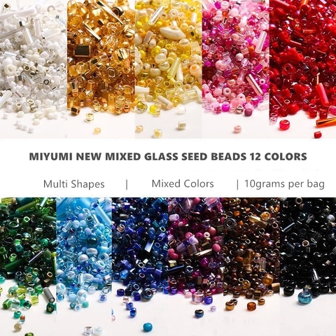 500 pièces japon Miyuki perles de rocaille mélangé Delica perles de verre rondes mélanger les couleurs et la taille verre torsion Bugle Tube pour accessoire de vêtements ► Photo 1/6