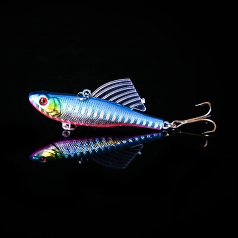 Poisson de marche 1PC 7cm 18g hiver mer dur pêche leurre VIB appât avec plomb à l'intérieur de la plongée pivotant Jig aile Wobbler manivelle appât ► Photo 1/6