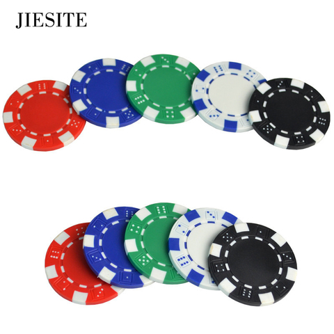 Jeu de jetons de Poker Texas Hold'em ABS + fer + argile, 10 pièces/lot, jeu de jetons en métal Black Jack, accessoires de Poker ► Photo 1/6