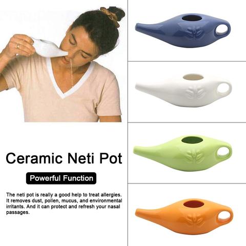 Neti Pot en céramique pour système de lavage du nez, Kit de lavage pour Sinus, rhinite, allergie au nez, Yoga, détox, rinçage, 250ml ► Photo 1/6