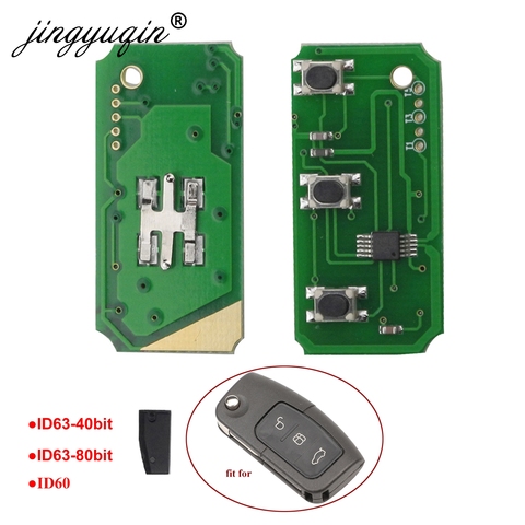 Jingyuqin 433MHz 3 boutons à distance clé Circuit électronique pour Ford Focus 2 3 Mondeo Fiesta C Max S Max Galaxy ID60 ID63 puce ► Photo 1/1