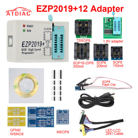 Programmateur SPI USB haute vitesse | EZP2022, nouvelle Version 2022, ezp 2022 avec 12 supports 24 25 93 EEPROM, 25 Flash BIOS puce + 7 prises ► Photo 1/6