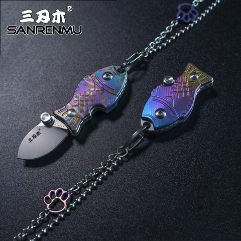 Sanrenmu nouveau 6171 TC4 Mini pendentifs couteau de poche multi-fonctionnel en plein air collier avec cadeau exquis Edc outils de sauvetage ► Photo 1/6