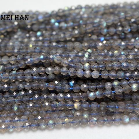 Meihan – lot de 5 breloques en Labradorite naturelle à facettes de 3.3mm, pour la conception de bijoux ► Photo 1/3