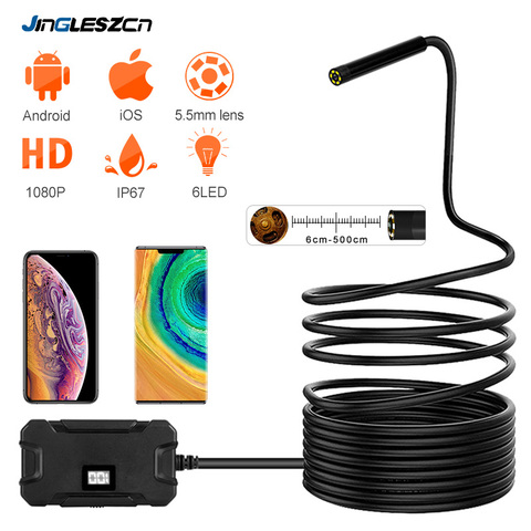 Caméra Endoscope WiFi sans fil, étanche, HD, 5.5mm, 2 mp, pour serpent, pour tablette Android et iOS ► Photo 1/6