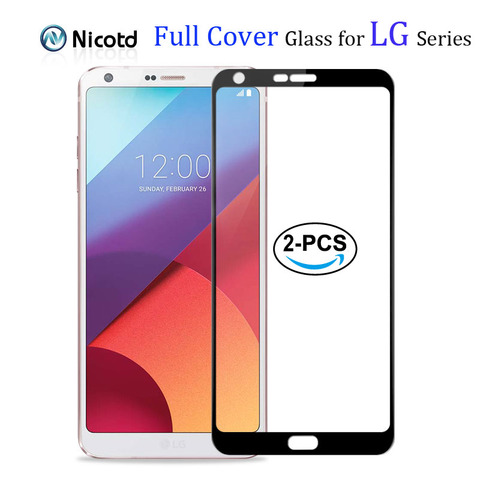 2-1 PIÈCES Pleine Couverture En Verre Trempé Pour LG G6 V20 V30 V40 V50 G8 G8S ThinQ W10 W30 K10 K30 K40S Stylo 5 9H Protecteur D'écran En Verre ► Photo 1/6