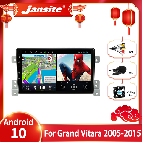 Jansite Android 10 autoradio pour Suzuki Grand Vitara 3 2005 2012 2013 2014 2015 lecteur vidéo multimédia 2din 4 + 64G navigateur GPS ► Photo 1/6