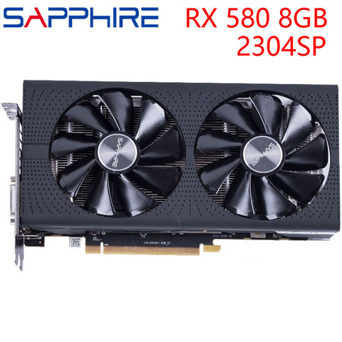 Carte vidéo saphir RX 580 8GB 256Bit GDDR5 cartes graphiques pour cartes VGA série AMD RX 500 RX580 DisplayPort DVI utilisé ► Photo 1/5