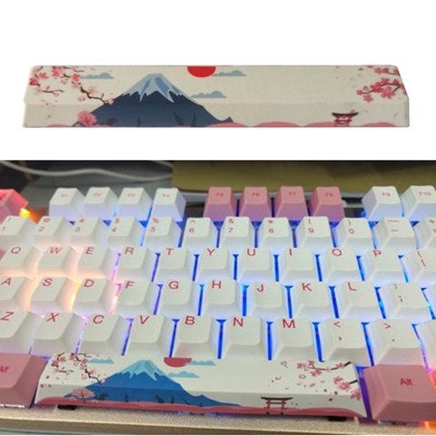 1Pc barre d'espace Keycap PBT cinq côtés colorant-Subbed 6.25U cerise profil barre d'espace Keycap pour clavier gk61 gk64 pour mont Fuji ► Photo 1/6