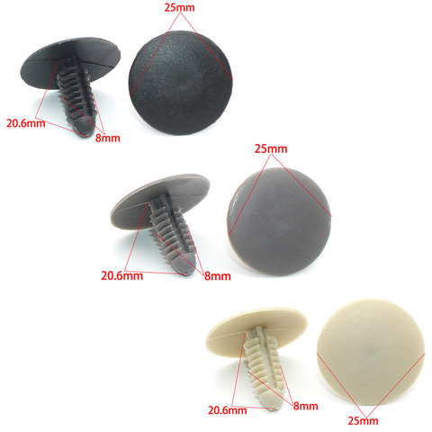 Fixations automatiques universelles pour véhicule Buick Regal, rivets en plastique pour trous de 7mm, Beige, gris, noir, Clip de retenue pour coffre de toit de voiture, 50 pièces ► Photo 1/6