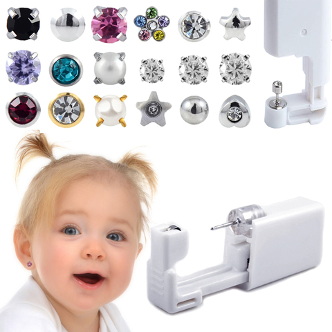 1PC jetable stérile oreille Piercing unité pour bébé oreille Tragus Piercing pistolet petits enfants pas de douleur Piercing outil Machine Kit goujon ► Photo 1/6