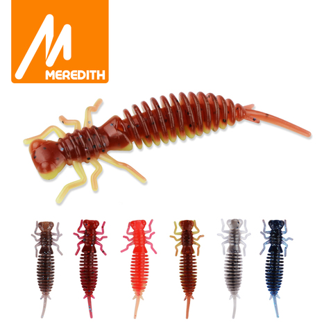 MEREDITH larve 50mm 62mm 85mm leurres en plastique souple larve flottant nageurs d'eau douce Silicone appât souple ver pour leurres de pêche ► Photo 1/6