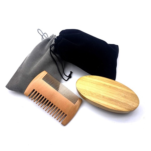 Brosse à barbe en poils de sanglier pour hommes, Massage du visage en bambou qui fait des merveilles pour peigner la barbe et la moustache, livraison directe ► Photo 1/6