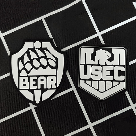 Patchs en PVC 3D de l'équipe BEAR USEC, Badges appliqués pour vêtements, emblème tactique, évasion russe autour du Camp de tarku ► Photo 1/6