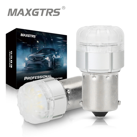 2 ampoules LED 1156 BA15S de voiture, feu de voiture, clignotant, feu de stop, DRL, ambre, blanc, 7440, P21W, 3020 ► Photo 1/6