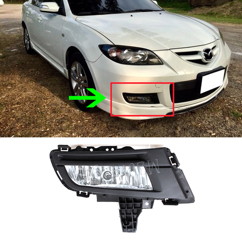 Phares antibrouillard LED pour Mazda 3, 2007, 2008, 2009, avec fils DRL ► Photo 1/6