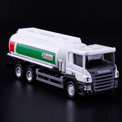 Diecasts exquis de haute Simulation et véhicules de jouets: voiture de ville RMZ style homme camion citerne à huile 1: 64 modèle de camion en alliage tirer les voitures ► Photo 1/6