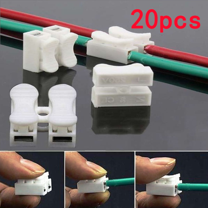 Connecteur de fil enfichable, 10 pièces, 2 broches, bornes à sertir de câble  électrique à épissure