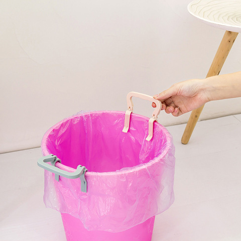 Porte-sac poubelle en plastique antidérapant, 1 pièce, clip créatif séparateur de poubelle, articles ménagers à clip latéral ► Photo 1/5