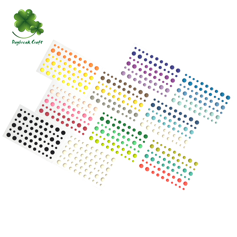 (1 pièces/lot) assortiment couleur chine gros auto-adhésif autocollant mat émail points scrapbook embellissements ► Photo 1/3