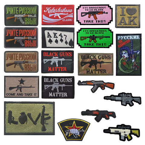 Patch classique de Kalashnikova Krinkov, ak47 AK 47, I LOVE ak GUN, insigne du SWAT tactique russe, appliqué ► Photo 1/6