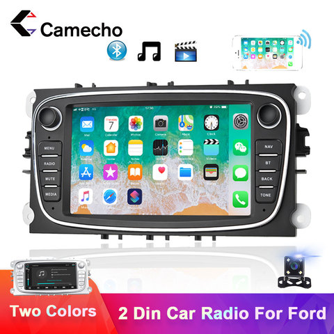 Lecteur multimédia GPS Camecho Android 8.1 2 Din pour Ford Focus 2 Mk2 EXI MT 3 s-max Mondeo Galaxy II Kuga c-max sans DVD ► Photo 1/6