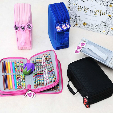 2/3/4 Layers Canvas drawing pens School Pencils Case Large Capacity Colored Pencil Bag For Student Gift Art Supplies 04856 ► Photo 1/6