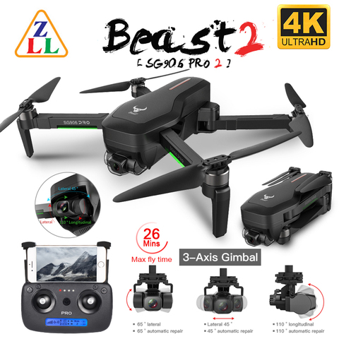 ZLRC SG906 PRO 2 GPS Drone avec 3 axes Anti-secousse auto-stabilisant cardan Wifi FPV 4K caméra sans brosse quadrirotor VS F11 PRO ► Photo 1/6