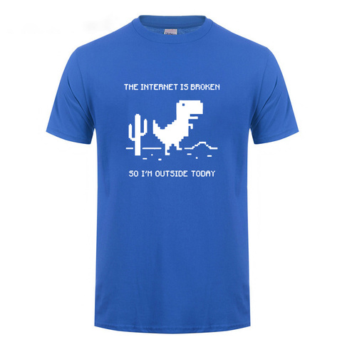 Internet est cassé Page Web ordinateur dinosaure T-shirt drôle cadeau d'anniversaire pour hommes petit ami mari programmeur Geek t-shirts ► Photo 1/6