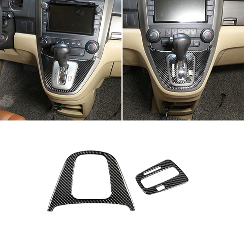 Pour Honda CRV 2007 2008 2009 2010 2011 voiture en Fiber de carbone contrôle central changement de vitesse panneau cadre couverture garniture de protection ► Photo 1/5