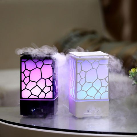 Diffuseur d'huile essentielle et d'arôme de Cube d'eau de 200ml, humidificateur d'air ultrasonique avec lumières LED, purificateur d'air domestique ► Photo 1/6