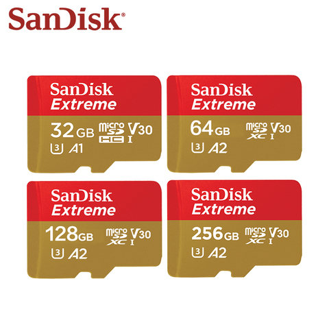 SanDisk – carte Micro SD Extreme, 32 go/64 go/256 go/128 go, TF, TF, TF, U3, V30, carte mémoire Flash, pour appareil photo et Drone ► Photo 1/6