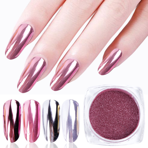 1 boîte miroir paillettes poudre Nail Art Chrome Pigment perle polissage frottement ongles poussière manucure décorations Dip poudre LAC/ASX-1 ► Photo 1/6