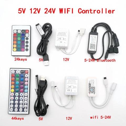 Tuya – contrôleur WiFi sans fil avec Bluetooth, application Smart Life DC5V 12V 24V, contrôleur IR LED RGB/RGBW/RGB + CCT pour bandes lumineuses 5050 Led ► Photo 1/6