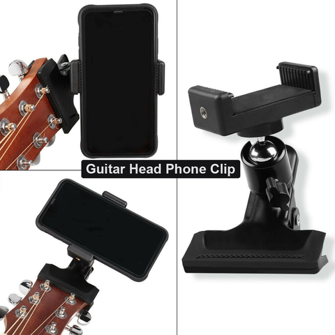 Support de téléphone portable, Clip de tête de guitare, Support de diffusion en direct, pince de Support pour téléphones mobiles ► Photo 1/6