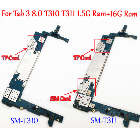 Carte mère originale pour Samsung Galaxy Tab 3 8.0 T310 T311 T315, Circuit électronique complet, panneau électronique, Firmware Global ► Photo 1/6