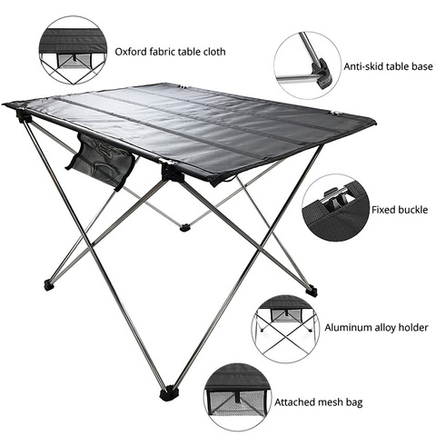 Table d'extérieur ultralégère Portable pliante Table de Camping pique-nique chaises de pêche Barbecue en plein air bureau pliant ► Photo 1/6