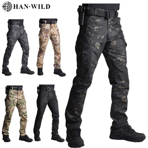 Pantalon militaire de Camouflage tactique de marque pour homme, décontracté, de randonnée, de Combat, Cargo, hydrofuge, Ripstop, 4XL ► Photo 1/6