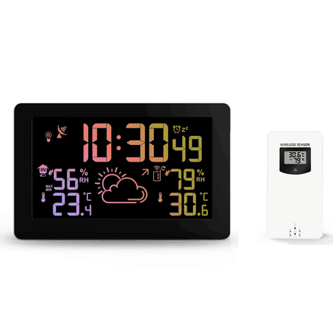 PT3378A aucun DCF Station météo sans fil température humidité capteur coloré LCD affichage météo prévision RCC horloge In/Outdoor ► Photo 1/6