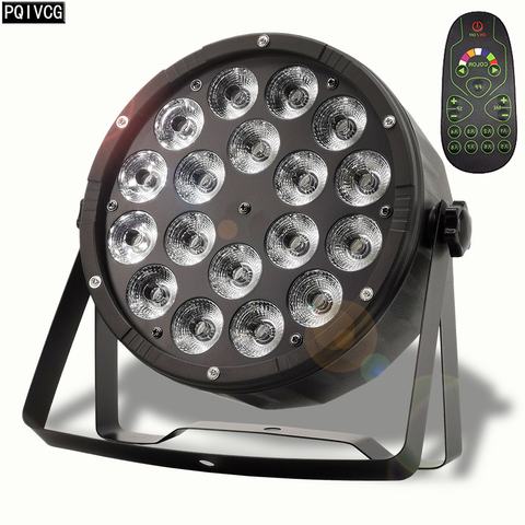 Projecteur lumineux Led 18x12w avec télécommande sans fil DMX512, grand objectif RGBW 4 en 1, équipement d'éclairage plat pour Dj et discothèque ► Photo 1/6