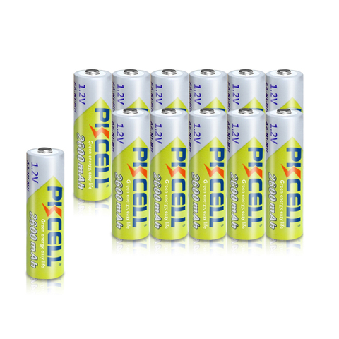 12 pièces/lot PKCELL NI-MH AA batterie 2300-2600MAH 1.2V NIMH Batteries rechargeables AA caméra batterie pour lampe de poche, télécommande ► Photo 1/5