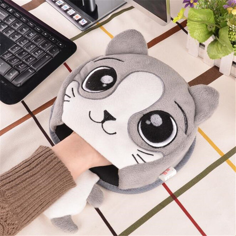 Usb tapis de souris chauffé 5v dessin animé USB cadeaux animaux belle dame plus chaud mains bureau hiver tapis de souris pour les femmes travaillant livraison directe ► Photo 1/6