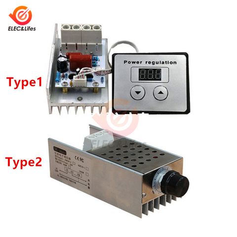 Ca 220V 10000W SCR contrôle numérique régulateur de tension électronique alimentation régulateur de vitesse gradateur Thermostat + compteurs numériques ► Photo 1/6