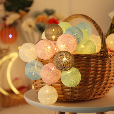 6m/3m/1.5m LED boule de coton guirlande lumières chaîne noël noël en plein air vacances fête de mariage bébé lit fée lumières décoration ► Photo 1/6