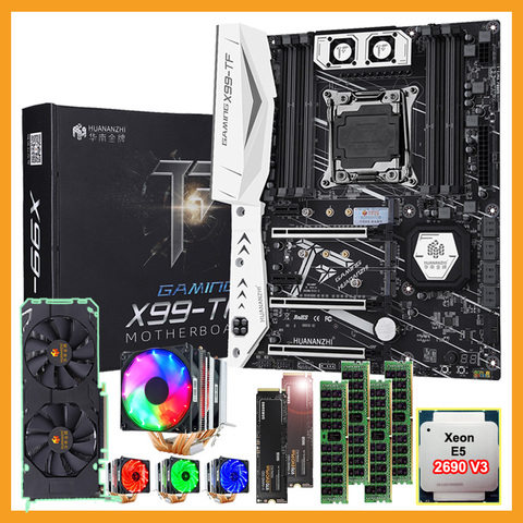 Huanzhi-carte mère combo X99-TF, avec double SSD M.2 GTX1660, processeur WIFI 500 V3 RAM 64 go (4x16 go) DDR4, carte vidéo combinée, avec double SSD M.2, processeur 2690 go ► Photo 1/6